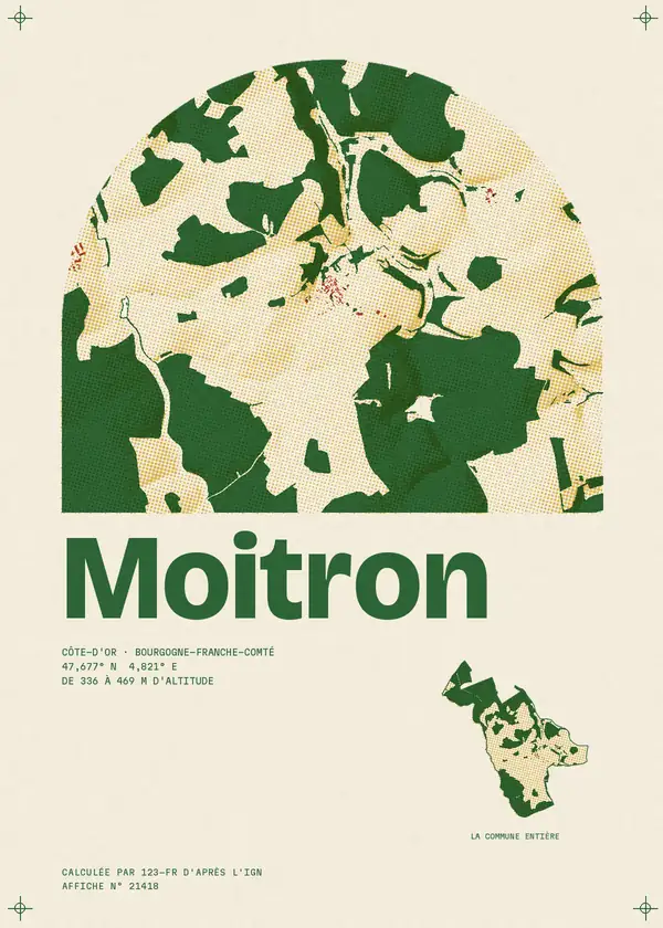 Affiche de Moitron, calculée par 123-fr d'après l'IGN