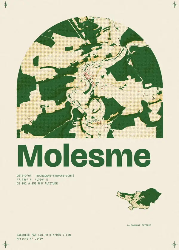 Affiche de Molesme, calculée par 123-fr d'après l'IGN