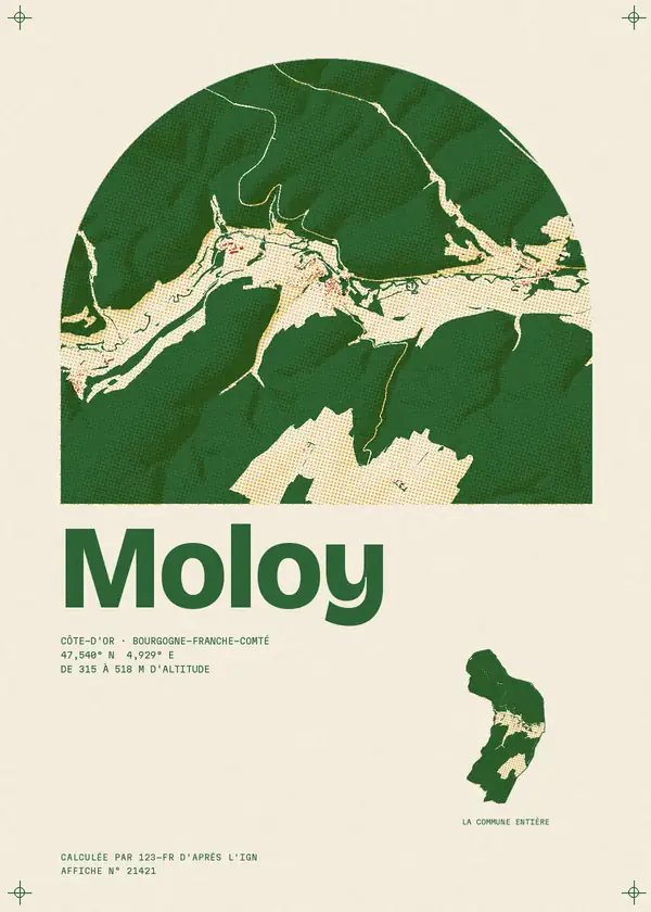 Affiche de Moloy, calculée par 123-fr d'après l'IGN