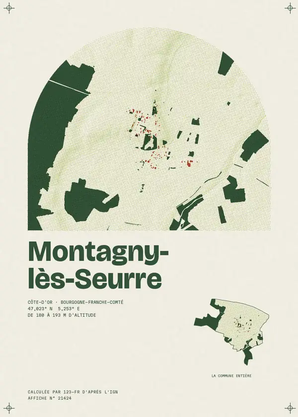 Affiche de Montagny-lès-Seurre, calculée par 123-fr d'après l'IGN