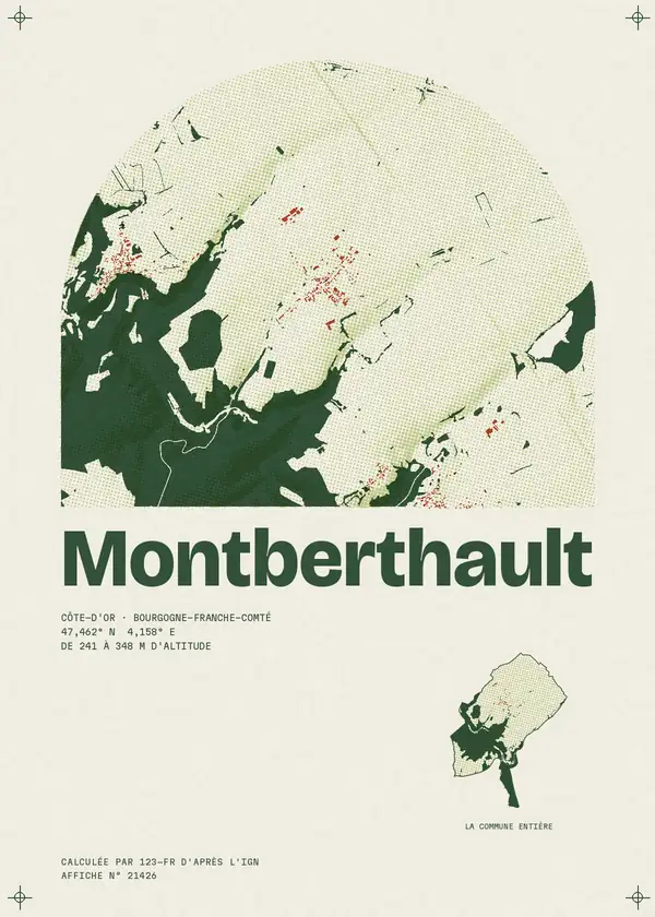 Affiche de Montberthault, calculée par 123-fr d'après l'IGN