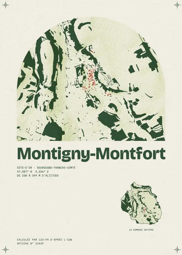 Affiche de Montigny-Montfort, calculée par 123-fr d'après l'IGN