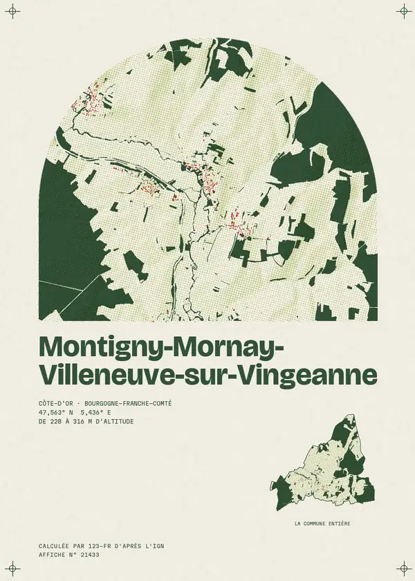 Affiche de Montigny-Mornay-Villeneuve-sur-Vingeanne, calculée par 123-fr d'après l'IGN