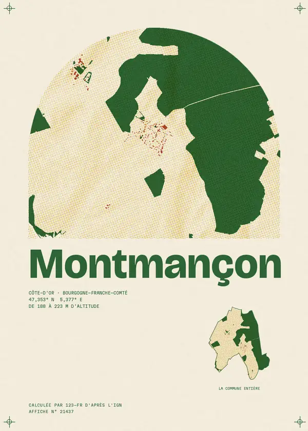 Affiche de Montmançon, calculée par 123-fr d'après l'IGN