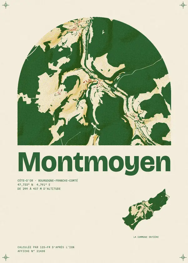 Affiche de Montmoyen, calculée par 123-fr d'après l'IGN