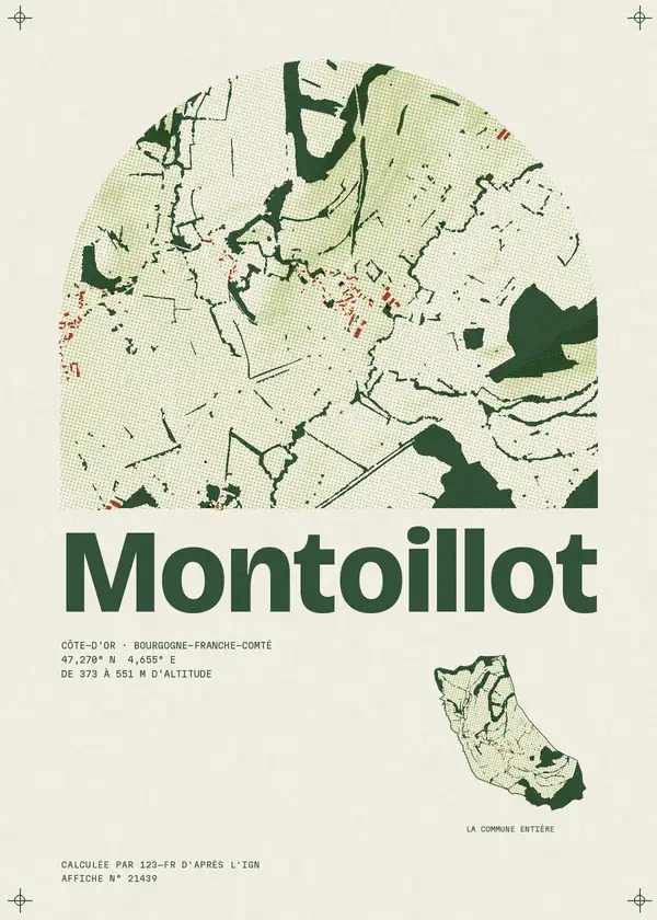 Affiche de Montoillot, calculée par 123-fr d'après l'IGN