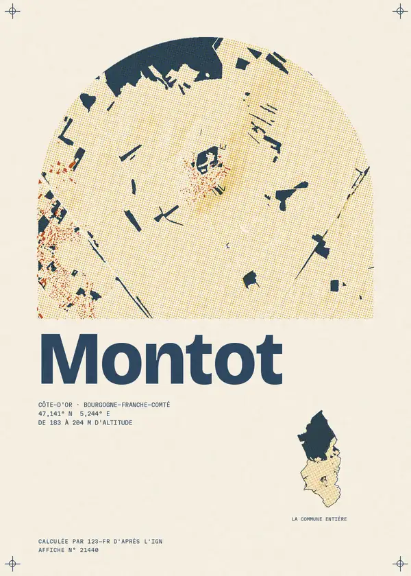 Affiche de Montot, calculée par 123-fr d'après l'IGN