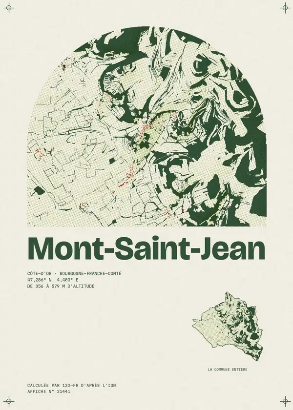 Affiche de Mont-Saint-Jean, calculée par 123-fr d'après l'IGN