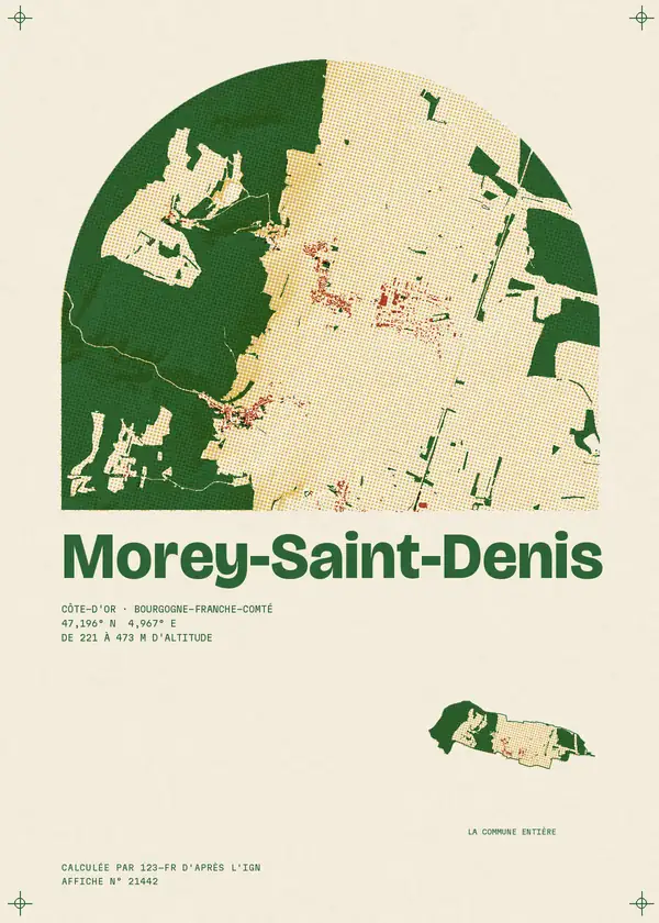 Affiche de Morey-Saint-Denis, calculée par 123-fr d'après l'IGN