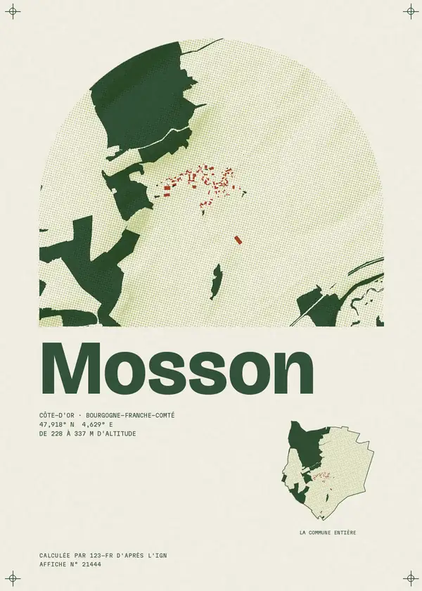 Affiche de Mosson, calculée par 123-fr d'après l'IGN
