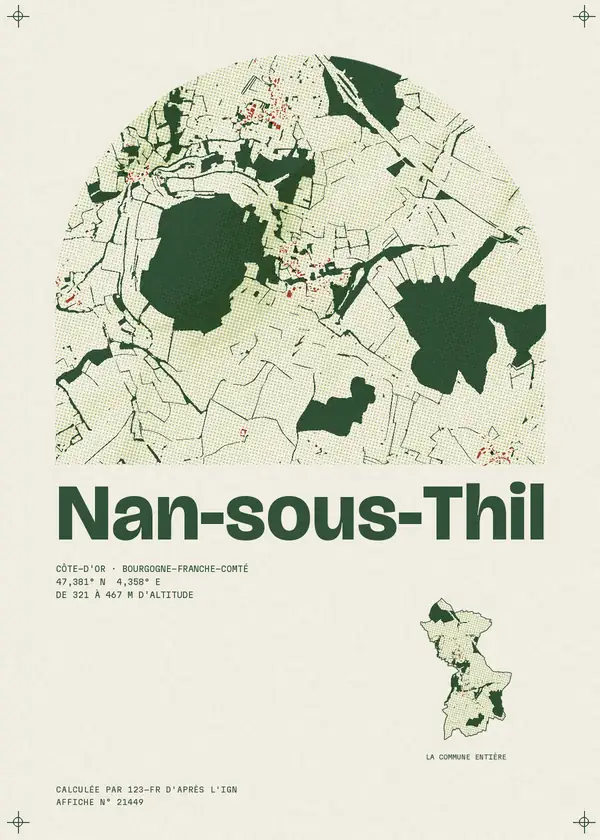 Affiche de Nan-sous-Thil, calculée par 123-fr d'après l'IGN