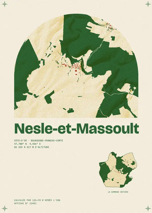 Affiche de Nesle-et-Massoult, calculée par 123-fr d'après l'IGN