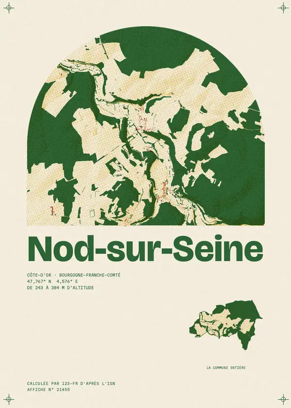 Affiche de Nod-sur-Seine, calculée par 123-fr d'après l'IGN