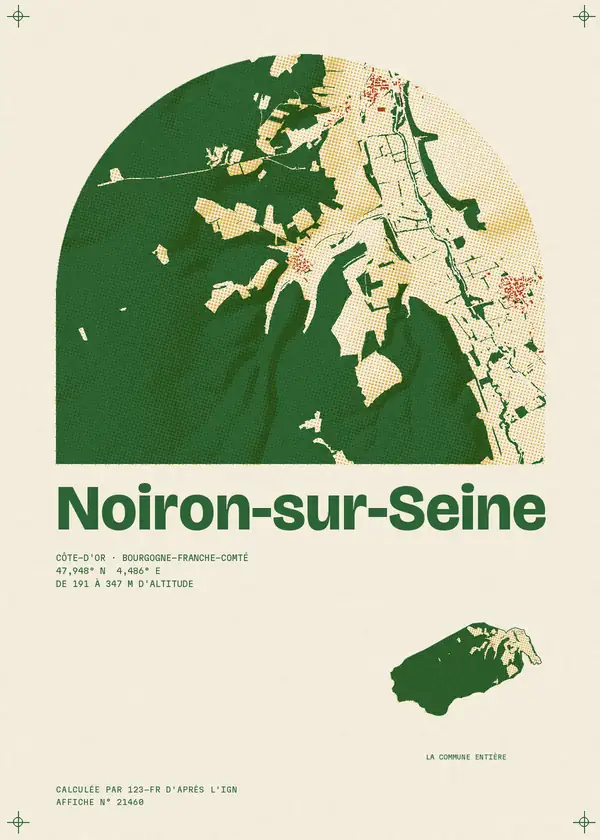 Affiche de Noiron-sur-Seine, calculée par 123-fr d'après l'IGN