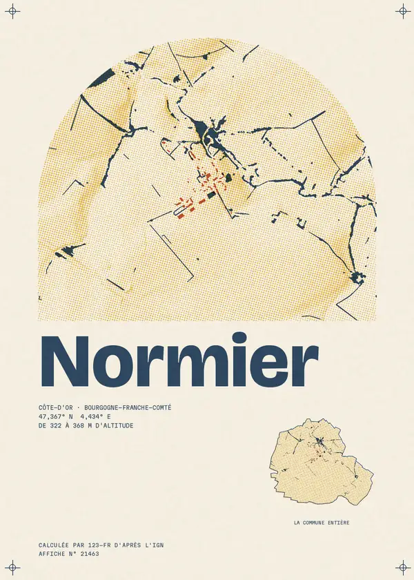Affiche de Normier, calculée par 123-fr d'après l'IGN