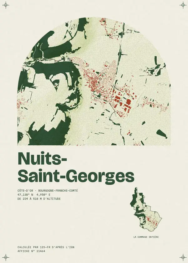 Affiche de Nuits-Saint-Georges, calculée par 123-fr d'après l'IGN
