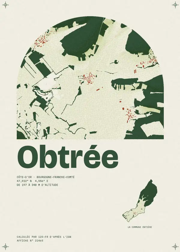 Affiche de Obtrée, calculée par 123-fr d'après l'IGN