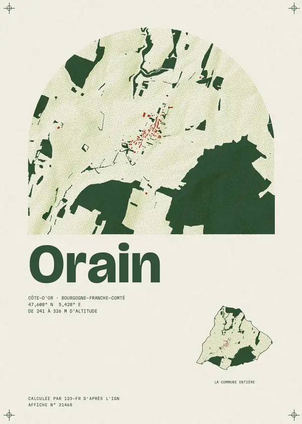 Affiche de Orain, calculée par 123-fr d'après l'IGN