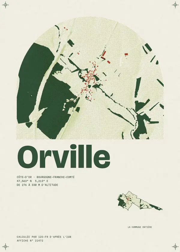 Affiche de Orville, calculée par 123-fr d'après l'IGN