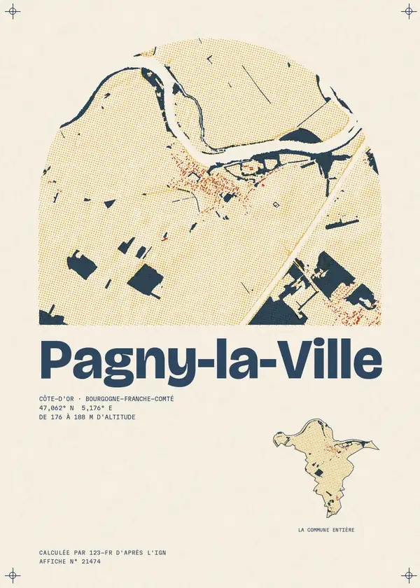 Affiche de Pagny-la-Ville, calculée par 123-fr d'après l'IGN