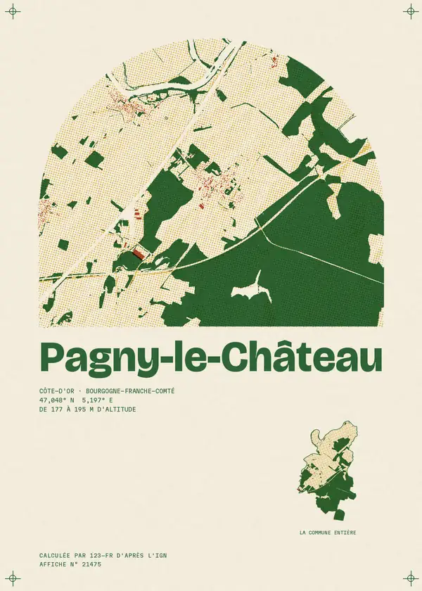 Affiche de Pagny-le-Château, calculée par 123-fr d'après l'IGN