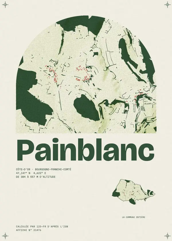 Affiche de Painblanc, calculée par 123-fr d'après l'IGN