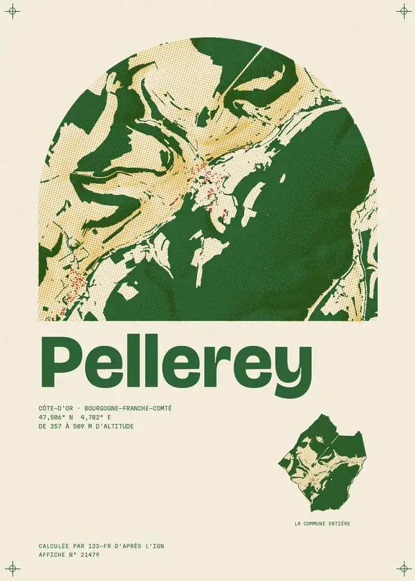Affiche de Pellerey, calculée par 123-fr d'après l'IGN