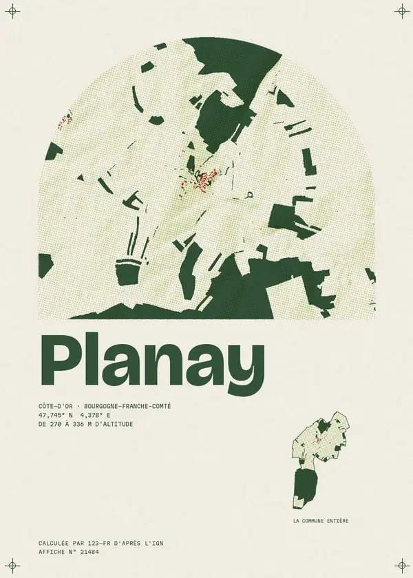 Affiche de Planay, calculée par 123-fr d'après l'IGN