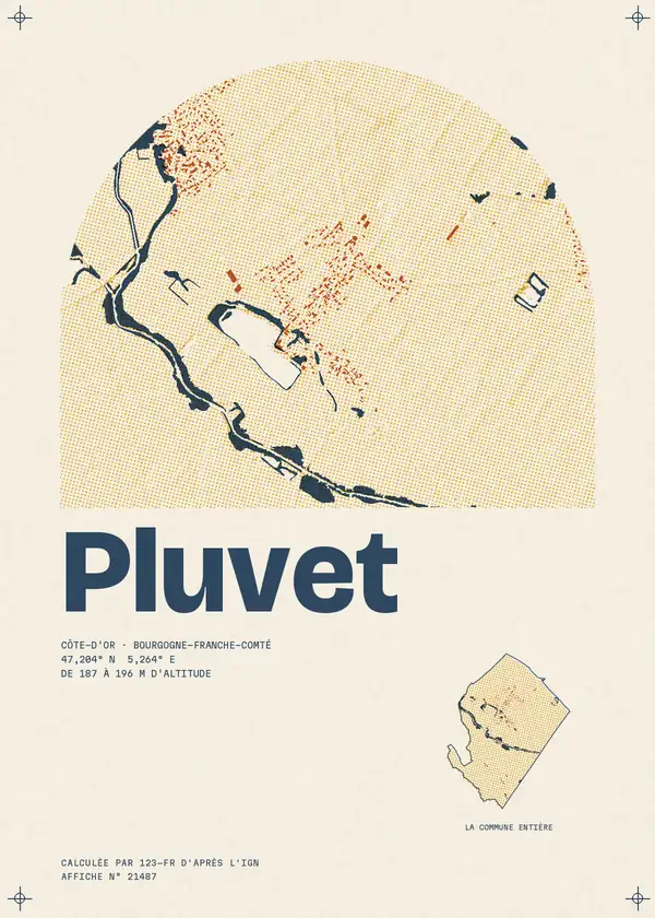 Affiche de Pluvet, calculée par 123-fr d'après l'IGN