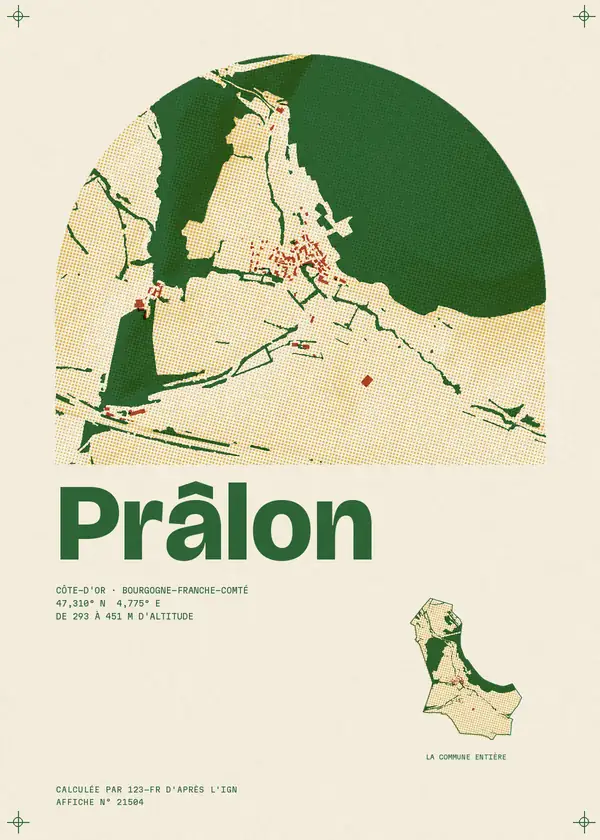Affiche de Prâlon, calculée par 123-fr d'après l'IGN
