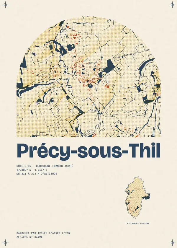 Affiche de Précy-sous-Thil, calculée par 123-fr d'après l'IGN