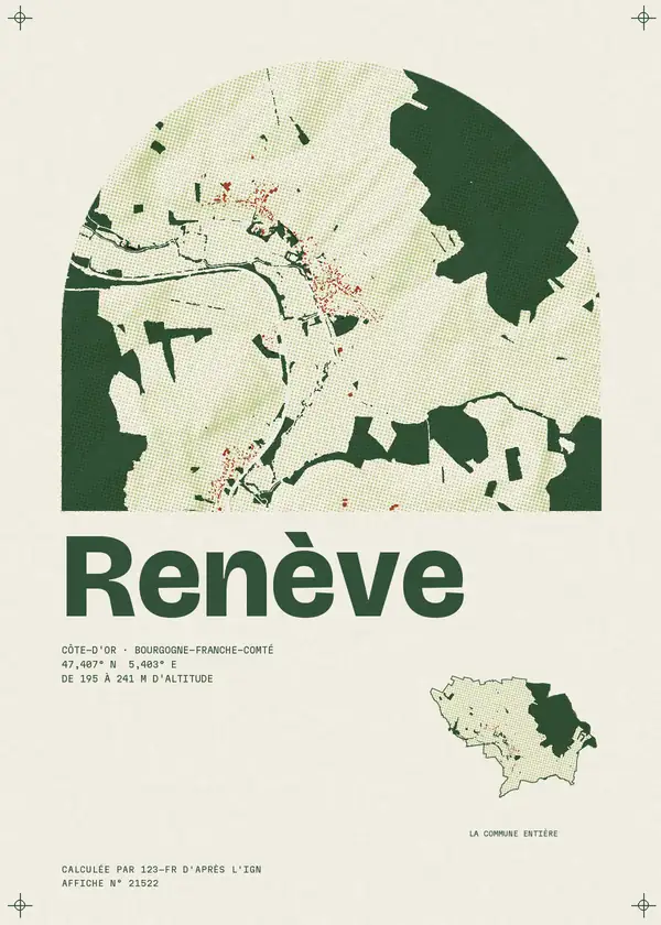 Affiche de Renève, calculée par 123-fr d'après l'IGN