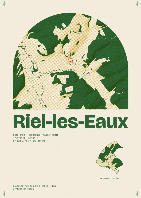 Affiche de Riel-les-Eaux, calculée par 123-fr d'après l'IGN