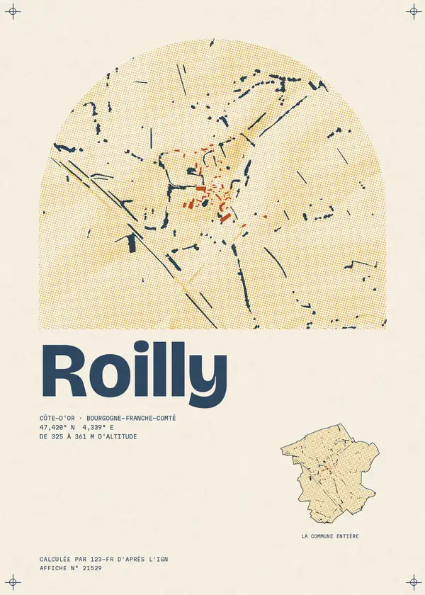 Affiche de Roilly, calculée par 123-fr d'après l'IGN