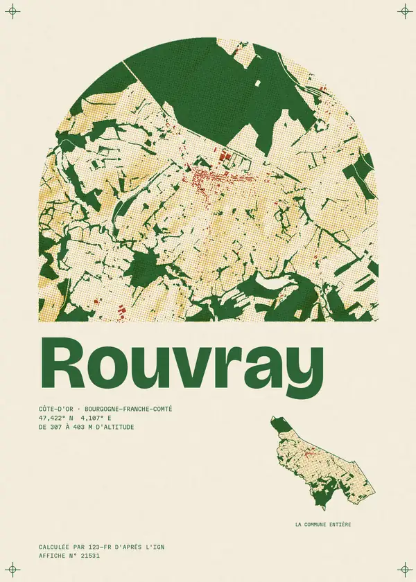 Affiche de Rouvray, calculée par 123-fr d'après l'IGN
