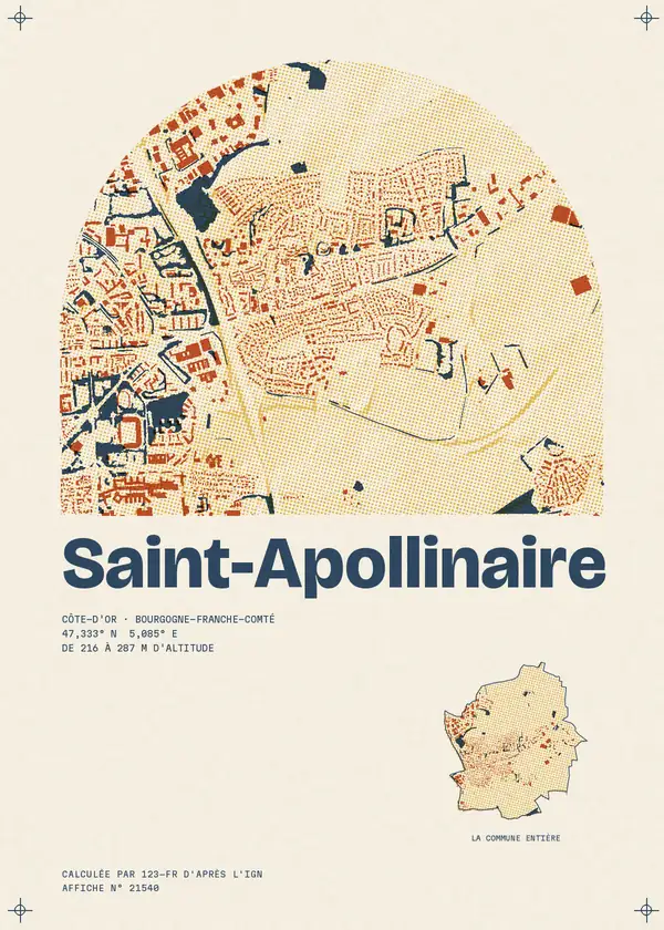 Affiche de Saint-Apollinaire, calculée par 123-fr d'après l'IGN
