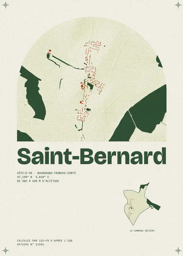 Affiche de Saint-Bernard, calculée par 123-fr d'après l'IGN