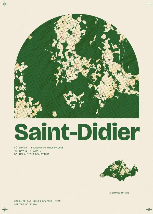 Affiche de Saint-Didier, calculée par 123-fr d'après l'IGN