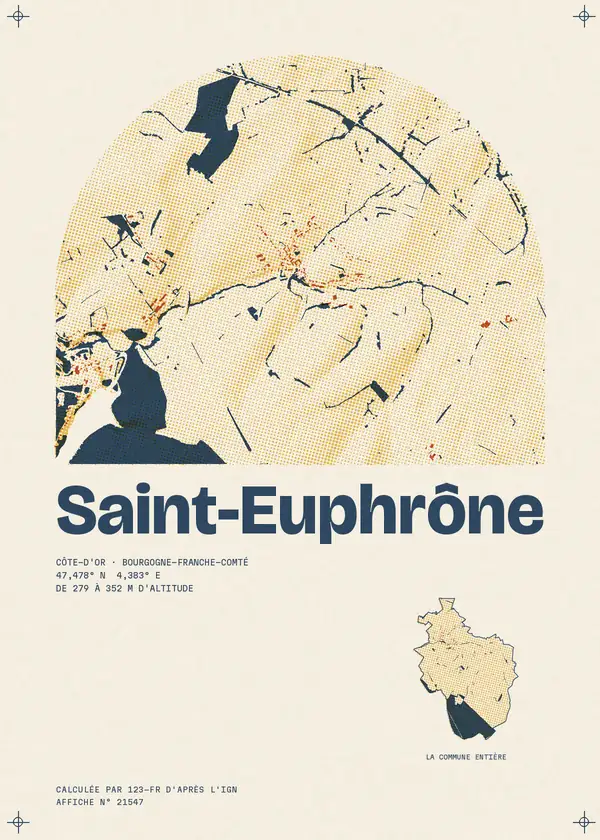 Affiche de Saint-Euphrône, calculée par 123-fr d'après l'IGN