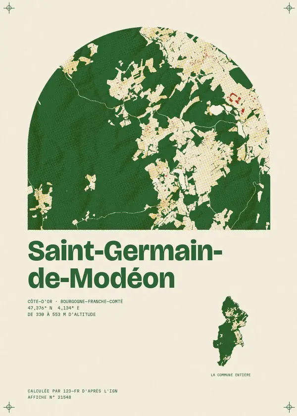Affiche de Saint-Germain-de-Modéon, calculée par 123-fr d'après l'IGN