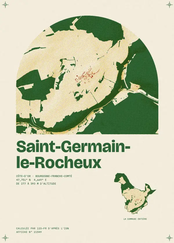 Affiche de Saint-Germain-le-Rocheux, calculée par 123-fr d'après l'IGN