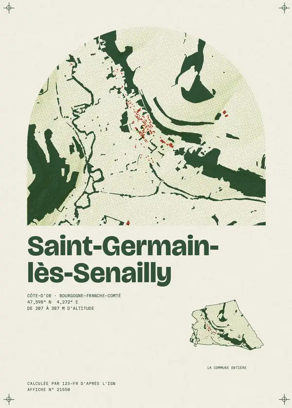 Affiche de Saint-Germain-lès-Senailly, calculée par 123-fr d'après l'IGN