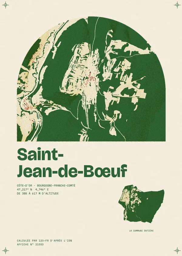 Affiche de Saint-Jean-de-Bœuf, calculée par 123-fr d'après l'IGN