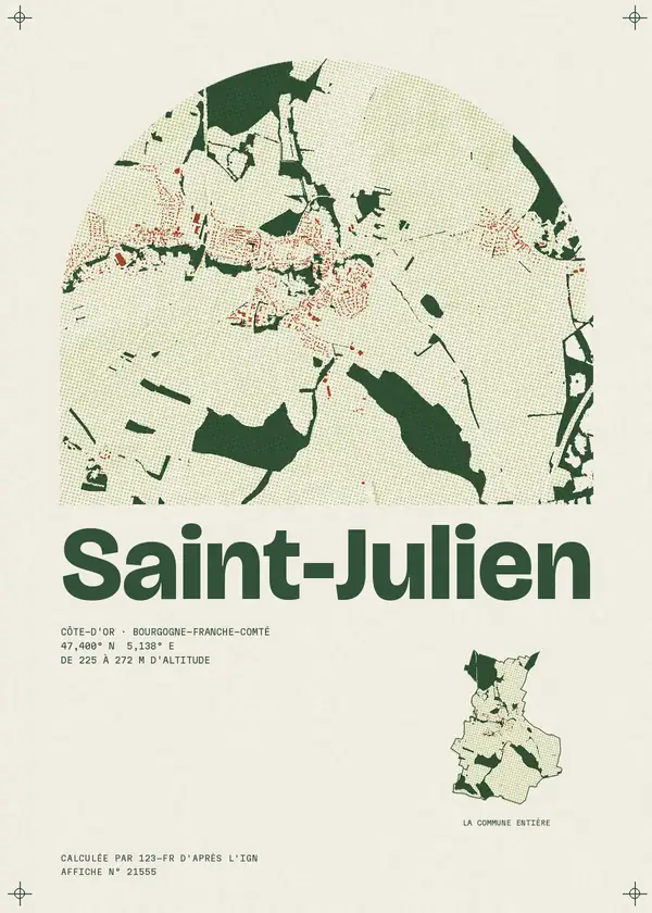 Affiche de Saint-Julien, calculée par 123-fr d'après l'IGN