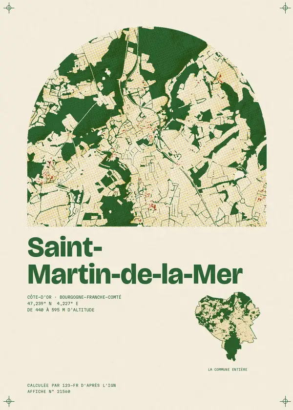 Affiche de Saint-Martin-de-la-Mer, calculée par 123-fr d'après l'IGN