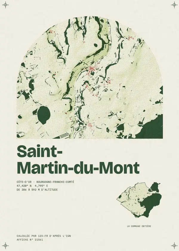 Affiche de Saint-Martin-du-Mont, calculée par 123-fr d'après l'IGN