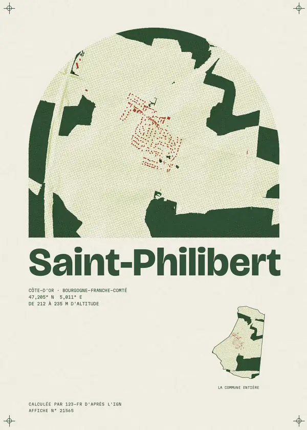 Affiche de Saint-Philibert, calculée par 123-fr d'après l'IGN