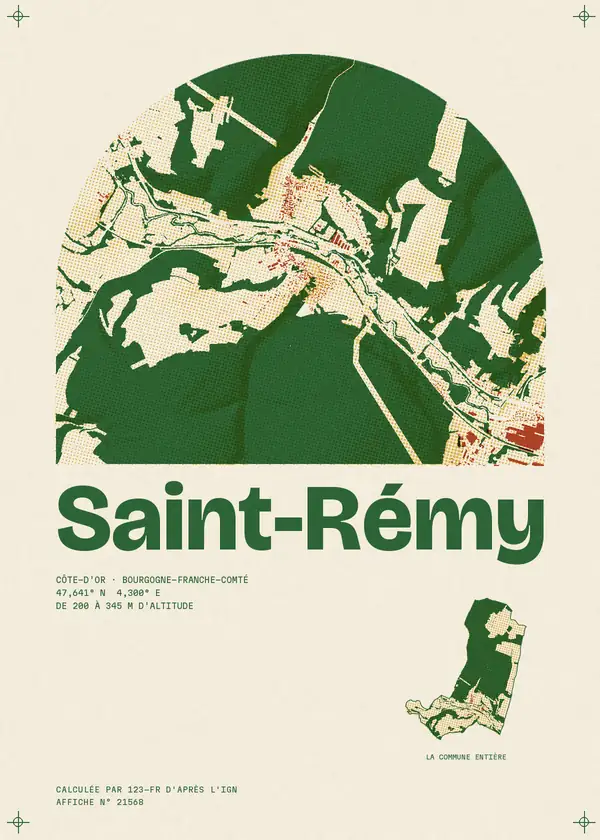 Affiche de Saint-Rémy, calculée par 123-fr d'après l'IGN
