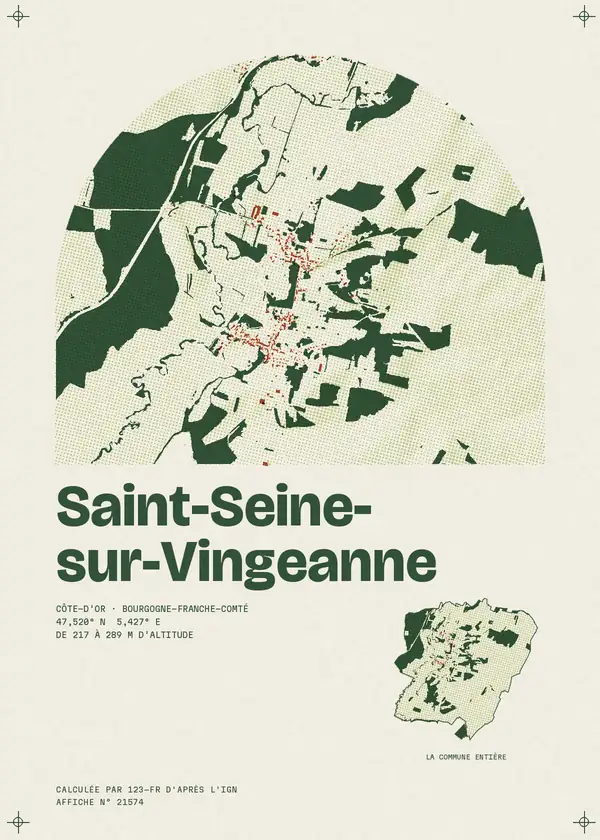 Affiche de Saint-Seine-sur-Vingeanne, calculée par 123-fr d'après l'IGN
