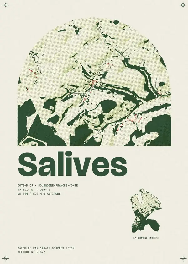 Affiche de Salives, calculée par 123-fr d'après l'IGN